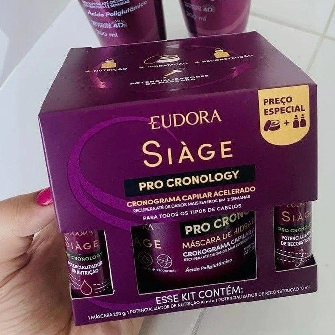 Eudora Siàge Kit Máscara + 2 Potencializadores Pro Cronology + Frete Grátis