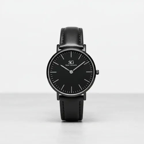 Relógio Masculino Saint Germain Murray Full Black de Couro Sintético Preto