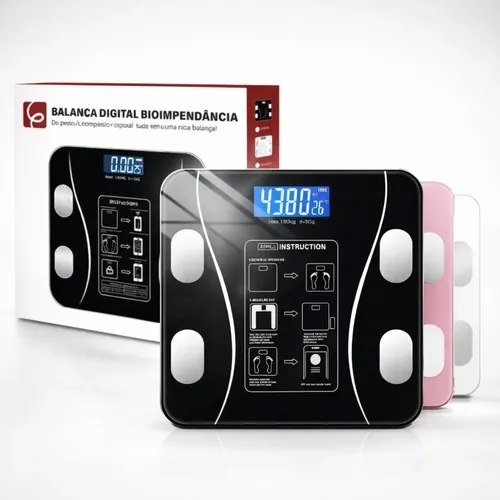 Eps-6905 Balança Epsilon Inteligente Bluetooth Com App, Lcd, Vidro Temperado, 180kg