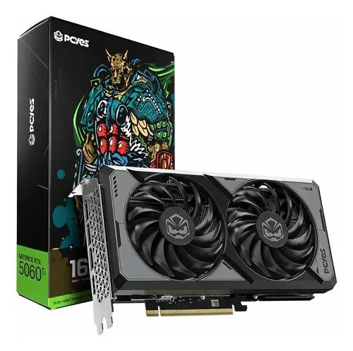 Placa De Vídeo Pcyes RTX 5060 Ti 16GB Gddr7 128 Bits Preta