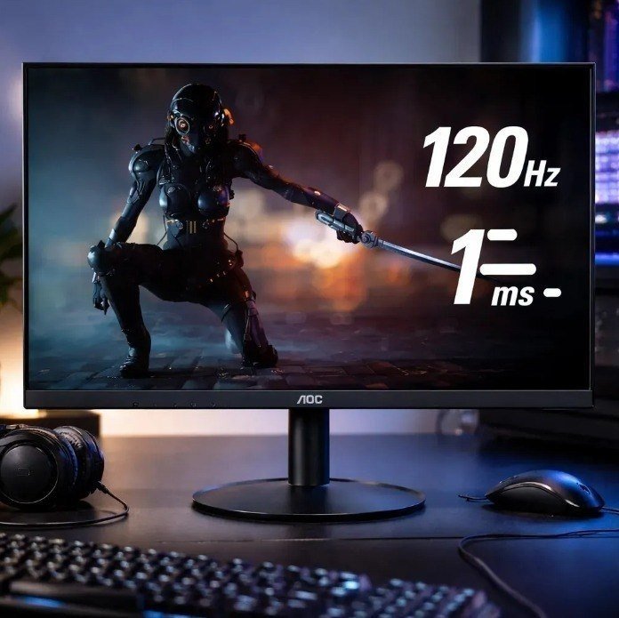 Monitor gamer Aoc Série B30 21.5'' Full Hd Gaming 120hz 1ms 22b30hm23 cor preto + Frete Grátis