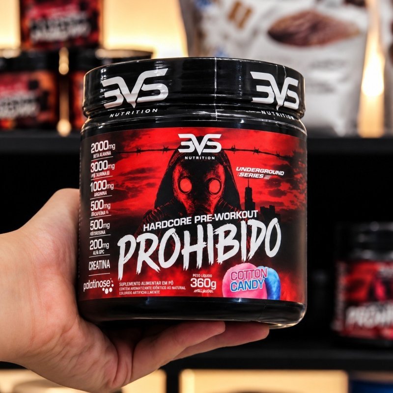 Pré-Treino Prohibido Algodão Doce 360g 3VS Nutrition