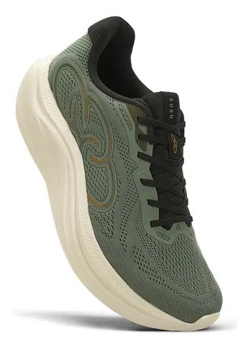 Tênis Olympikus Rush Caminhada Academia Masculino Original Verde Militar Logomarca 42 Br