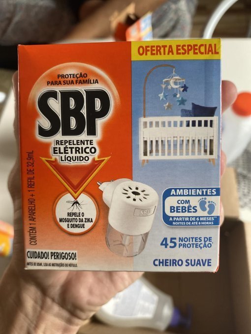 Repelente Elétrico SBP 45 Noites Cheiro Suave Aparelho + Refil 35ml