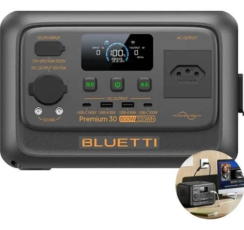 Estação de Energia Bluetti Premium 3.0 V2 Gerador Portátil 600W