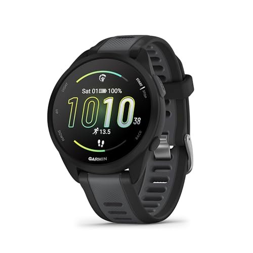Garmin Relógio Forerunner 165 Preto com Cinza 43mm com Monitor Cardíaco de Pulso e GPS