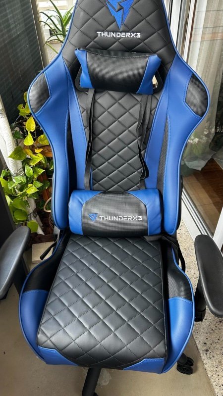 ThunderX3 Cadeira Gamer Profissional TGC12 Preta/Azul + Frete Grátis