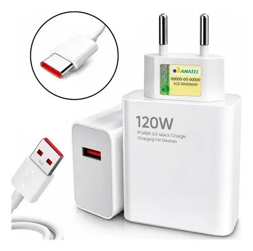 Carregador Turbo 120W USB-C para Xiaomi Redmi Poco X7