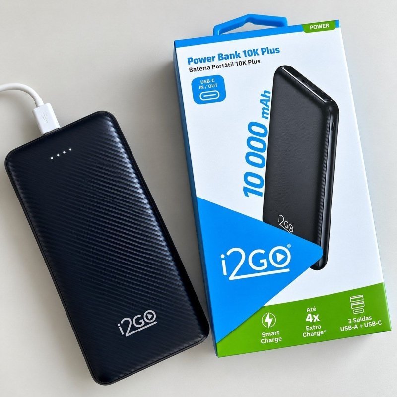 Carregador Portátil Power Bank I2go 10000mah Cor Preto