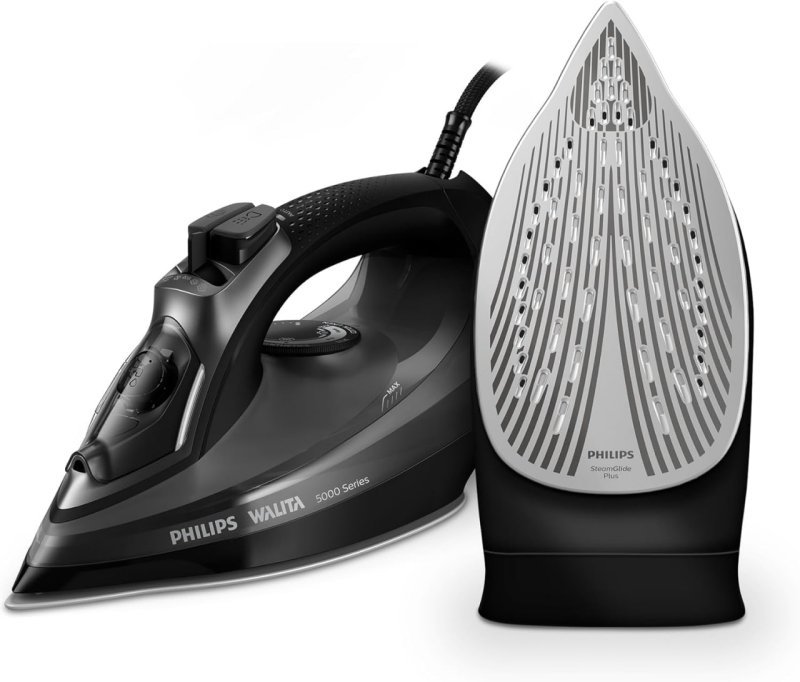 Philips Walita Ferro a Vapor Série 5000 1470W - SteamGlide Plus - Jato 180g - Preto