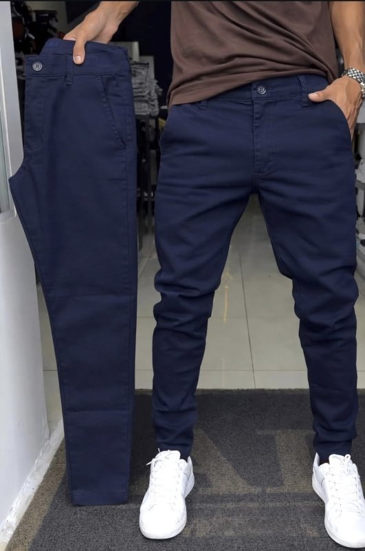 Kit 4 Calça Sarja Masculina com Lycra e Elastano