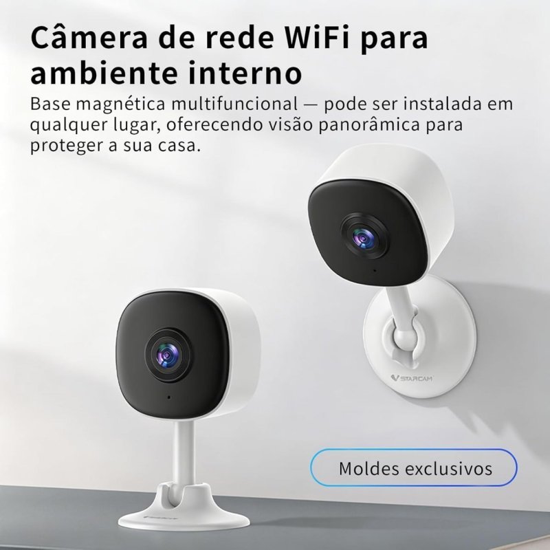 Coibeu Câmera Segurança WiFi - Ultra Grande Angular - Detecção Pessoas