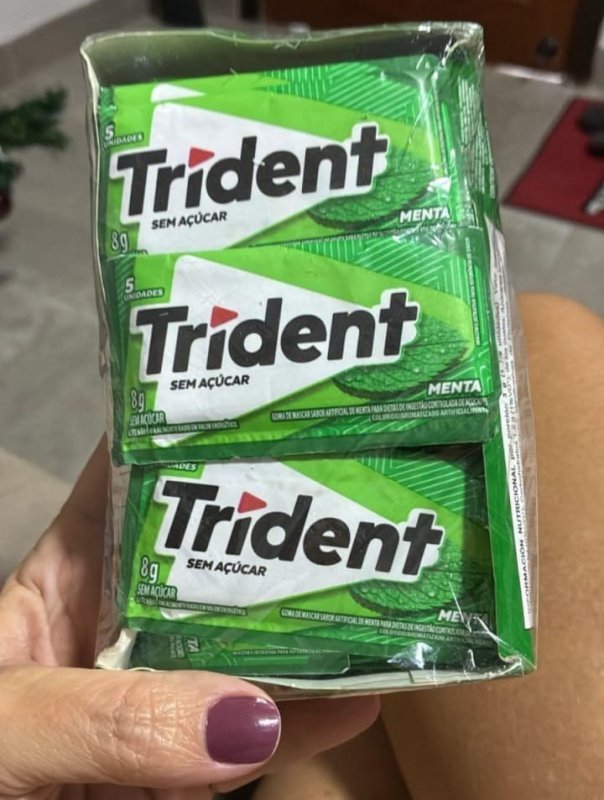 Chiclete Trident Menta Sem Açúcar - Caixa com 21 unid. de 8g