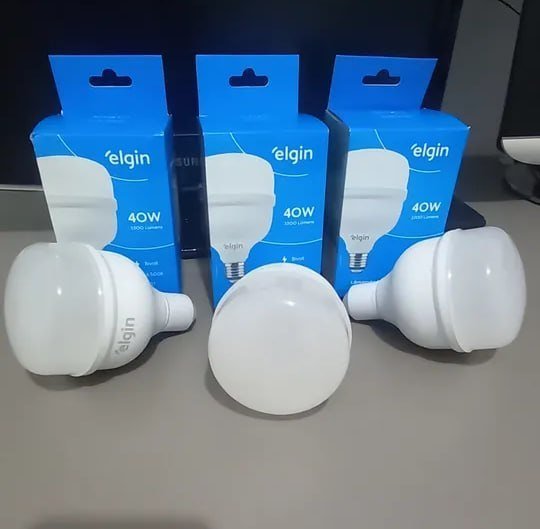 Kit 3 Lâmpadas LED Alta Potência Super Bulbo 40W