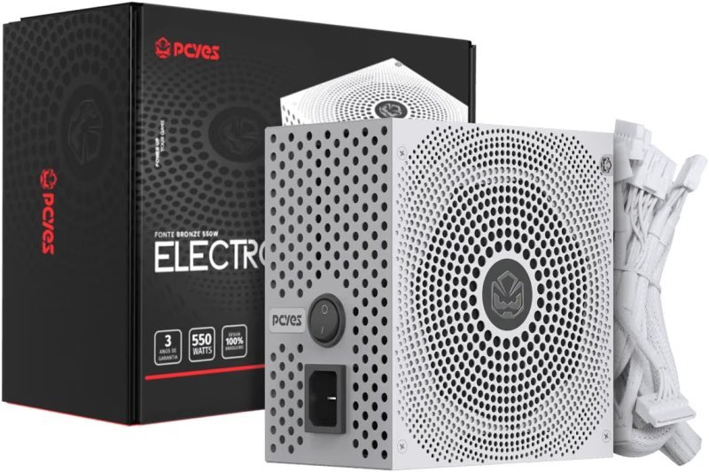 Fonte Gamer Pcyes Electro V2 750W White Ghost 80 Plus Bronze