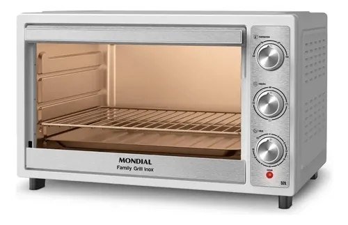 Forno Elétrico 52l Family Grill Inox Mondial 1800w Frn-52-wi Branco/inox