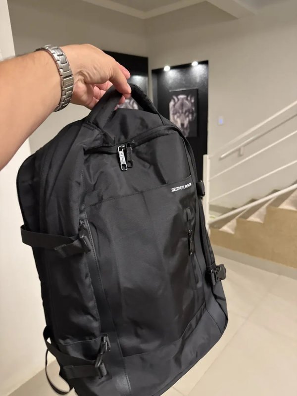Mochila Masculina Impermeável Reforçada, Capacidade Ampliada 30-42L