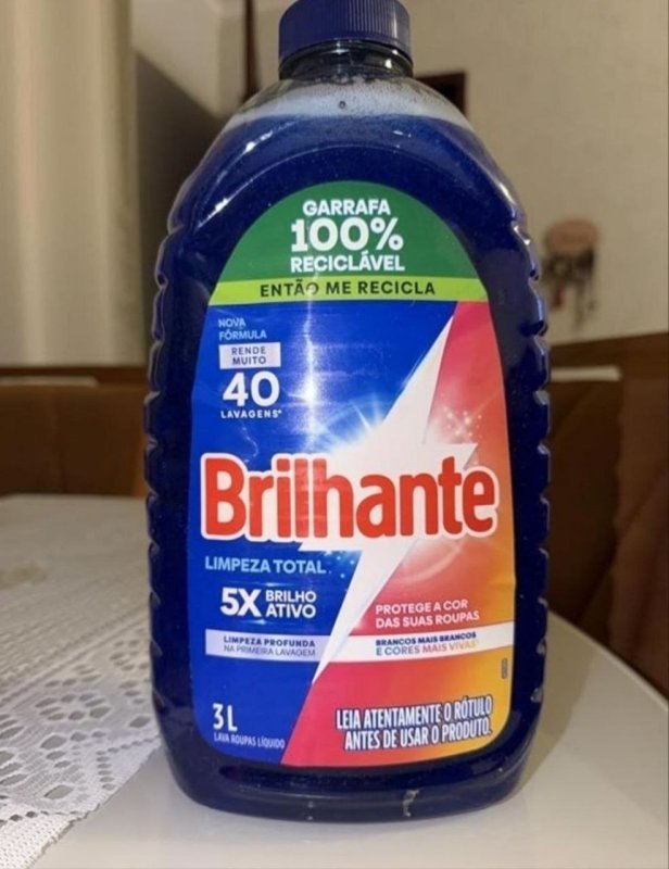 Brilhante Limpeza Total - Lava Roupas Líquido 3L