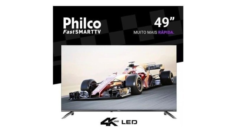 Smart Tv Philco P49cra 49" Uhd 4K Dled Cinza com Roku Tv Hdr10 Bivolt