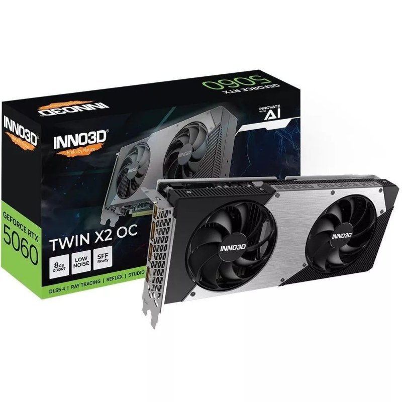 Placa de Vídeo NVIDIA GeForce INNO3D RTX5060 8GB TWIN X2 OC V2 GDDR7