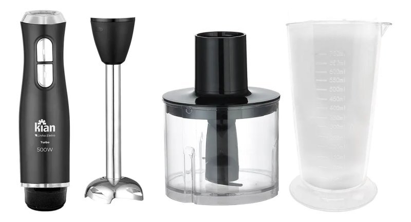 Mixer 2 Em 1 Turbo 500w Ou 2 Velocidades Preto