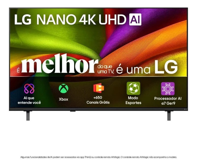 LG Smart TV 4K 50" NANO UHD AI NU850 - Processador α7 Ger9 - HDR10 Google Gemini