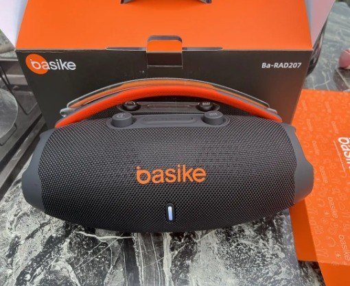 Caixa De Som Basike Ba-RAD207 80W Rádio FM Bluetooth 5.3 TWS RGB Bass Boost 9000mAh + Frete Grátis