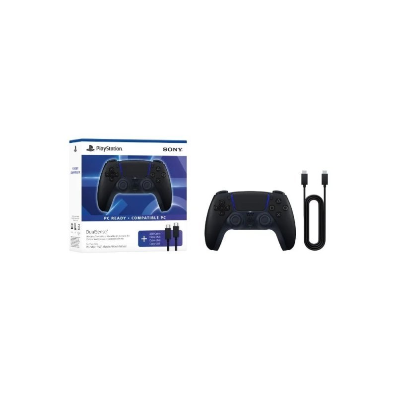 Controle Sem Fio Sony DualSense, Bluetooth, PS5 e PC, Incluso Cabo USB, Midnight Black 1000051644