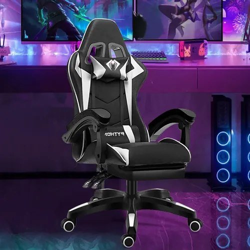 Cadeira Gamer Python Fly GC01 Ergonômica com Apoio para Pés e Encosto Reclinável até 150kg