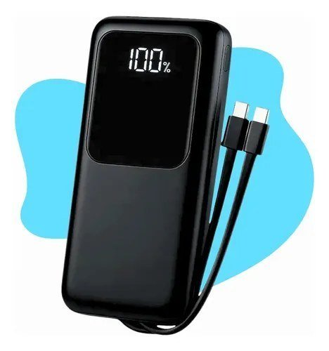 Carregador Portátil 20000 Turbo 22.5w Power Bank Premium Universal Rápido Para Samsung iPhone Xiaomi Motorola Smartwatch Tablet Casenn Preto