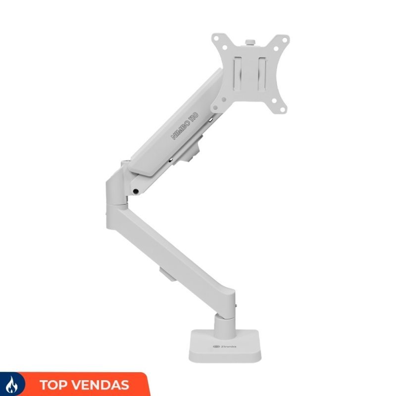Suporte Articulado Para Monitor 13 a 32 Pistão a Gás Ajustável Zinnia Nimbo 110 Branco