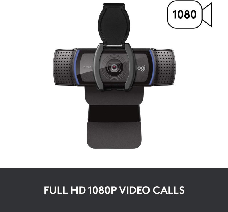 Logitech C920s Full HD 1080p - Microfone e Tampa Privacidade - Preto