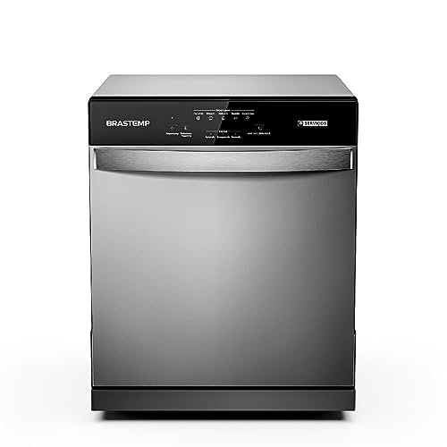 Brastemp Lava-Louças de Piso BLF08BS Cinza 60x56x66 cm 8 Serviços com Função Acquaspray e Painel Intuitivo 67 dBA