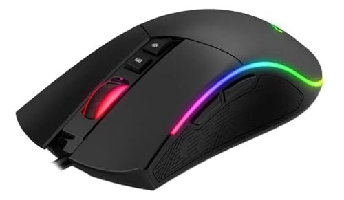 Havit Mouse Gamer MS1001S RGB Programável Macro, 7 Botões, 800-1600-2400-3200-4800-8000 DPI