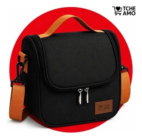 Bolsa Isotérmica Térmica Lancheira Marmita 6.7L Alça Removível Qualidade Tche Amo Cor Preta