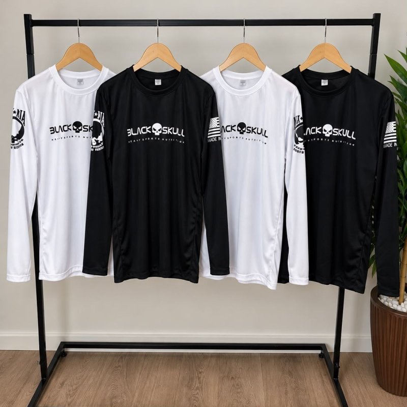 Camiseta Dry Fit Soldado Bope Manga Longa Black Skull (P ao XG)