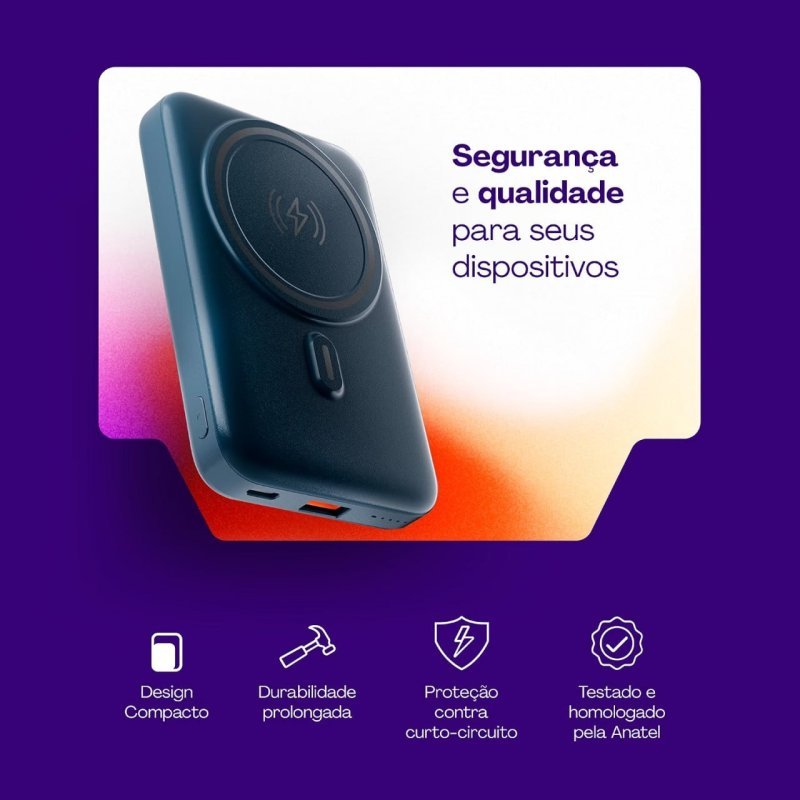Geonav Power Bank, Carregador Portátil Universal por Indução 10.000mAh