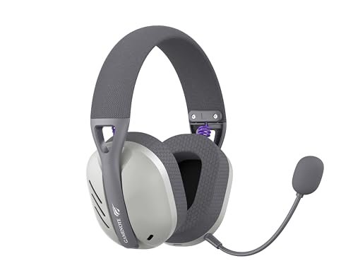 Havit Fone de Ouvido Headset Gamer Fuxi-H3 Gray, Com Fio e Sem Fio, Wireless 2,4GHz, Bluetooth, Cabo USB-C, Cabo 3,5mm