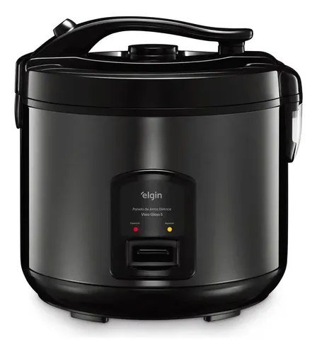 Elgin Visio Glass Panela De Arroz Elétrica 5 Xícaras 400w Preto 220v 60hz