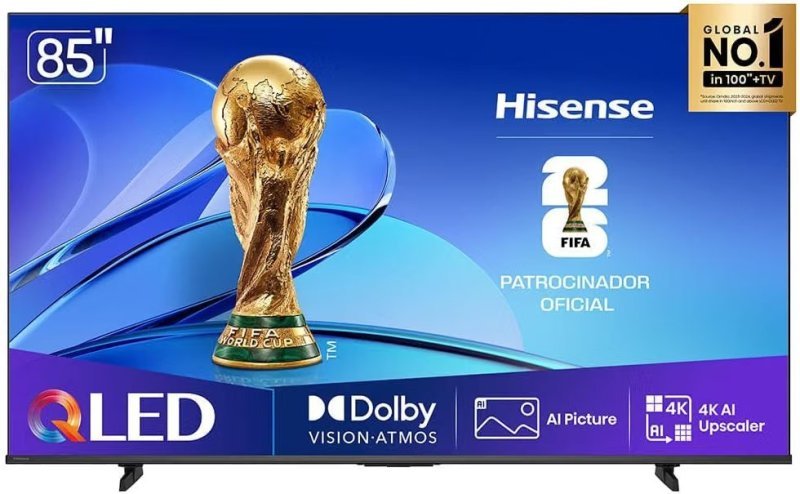 Smart TV 85" QLED 4K Hisense 85Q6QVV (60Hz) + Frete Grátis