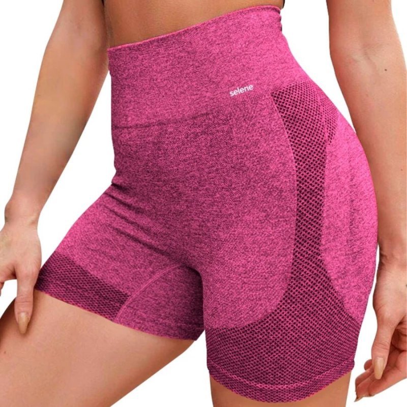 Shorts Selene Empina Bumbum Fitness Sem Costura, Sem Transparência e Cintura Alta