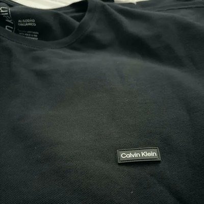 Camiseta Calvin Klein Masculina Piquet Orgânico Preta