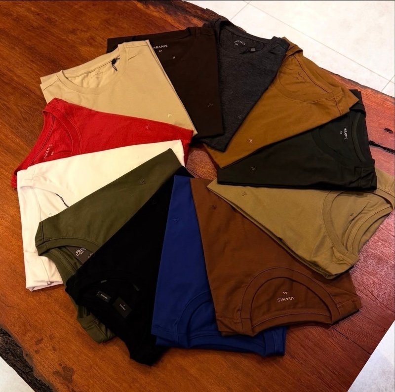 Kit 7 Camisetas Básica Lisa Algodão Premium Masculina