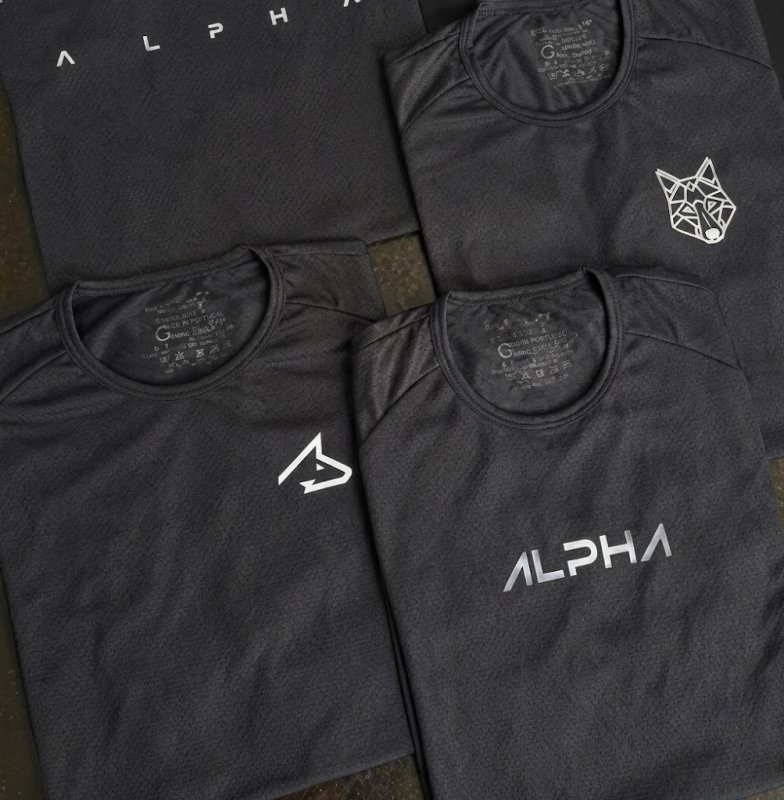 Kit 5 Camisetas Dry All Black Alpha (P ao GG)