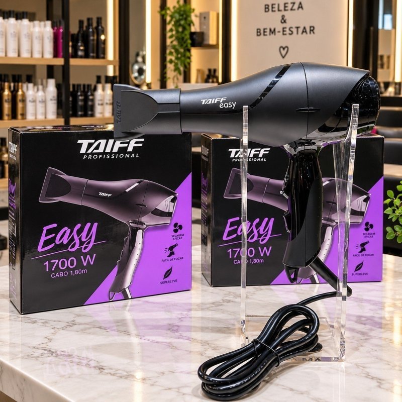 Secador De Cabelos Motor Ac Profissional Easy 1700w Taiff Preto