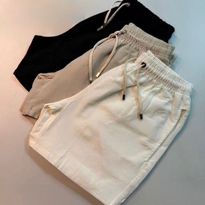 Kit 3 Shorts Masculino Bermuda Linho Verão