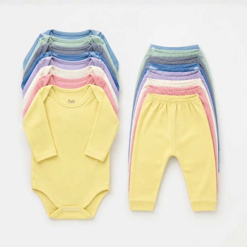 Kit 10 Peças Bebê Body M. Longa Mijão Canelado Menino Menina + Frete Grátis
