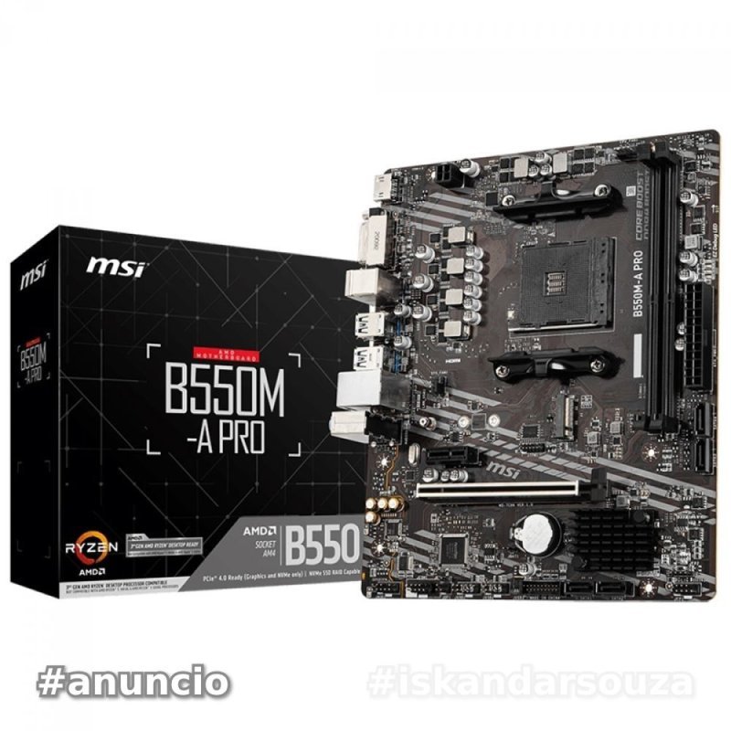Placa Mãe MSI B550M-A PRO - AMD Ryzen AM4 - DDR4 - Matx - M.2 - Hdmi/dvi
