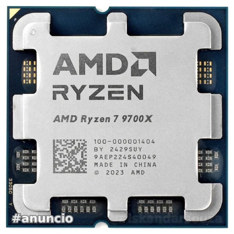 Processador AMD Ryzen 7 9700X 3.8GHz (5.5GHz Turbo) 8 Cores 16 Threads AM5 40 MB Novo (Sem Caixa ou Cooler)