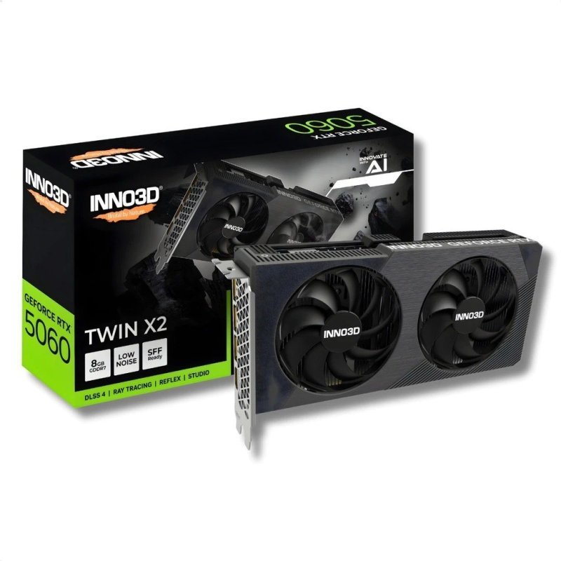 Placa de Vídeo 8GB Gddr7 Inno3d Twin X2 Oc Rtx 5060 Nvidia Geforce